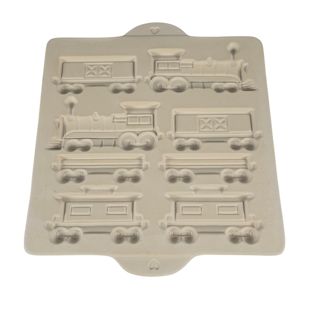 Pampered Chef Train Cookie Mold Stoneware‎ Beige Excellent Vintage 1998 USA